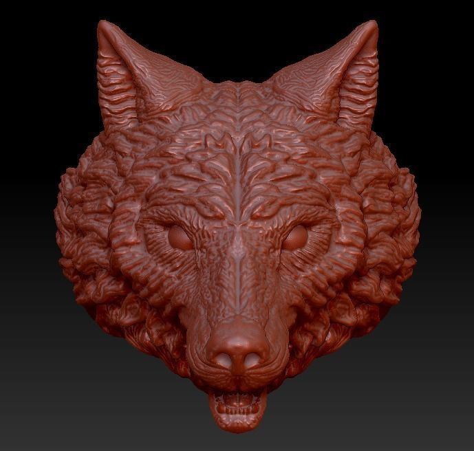 Wolf head ring 3D model  3D print model_3