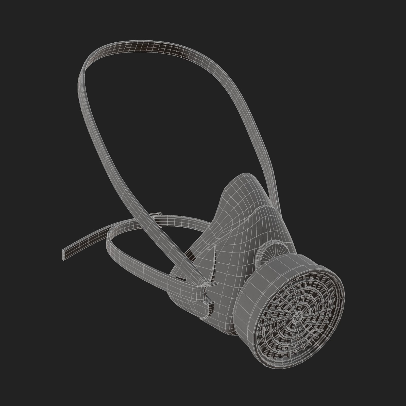 Gas mask respirator scifi military combat 3d futuristic Low-poly 3D model_10