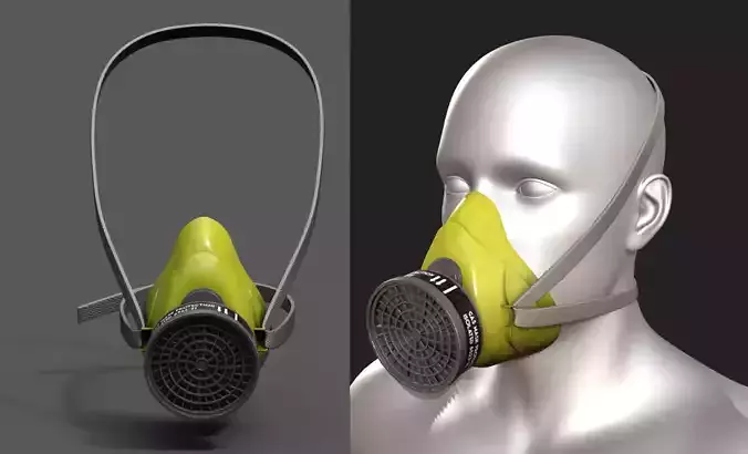 Gas mask respirator scifi military combat 3d futuristic 