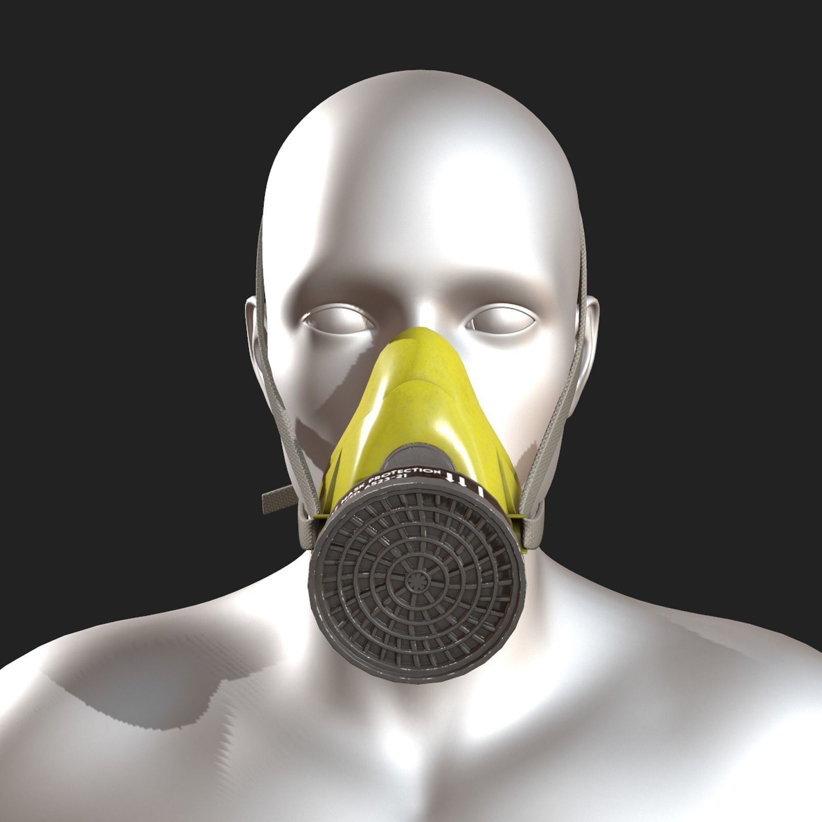 Gas mask respirator scifi military combat 3d futuristic Low-poly 3D model_2