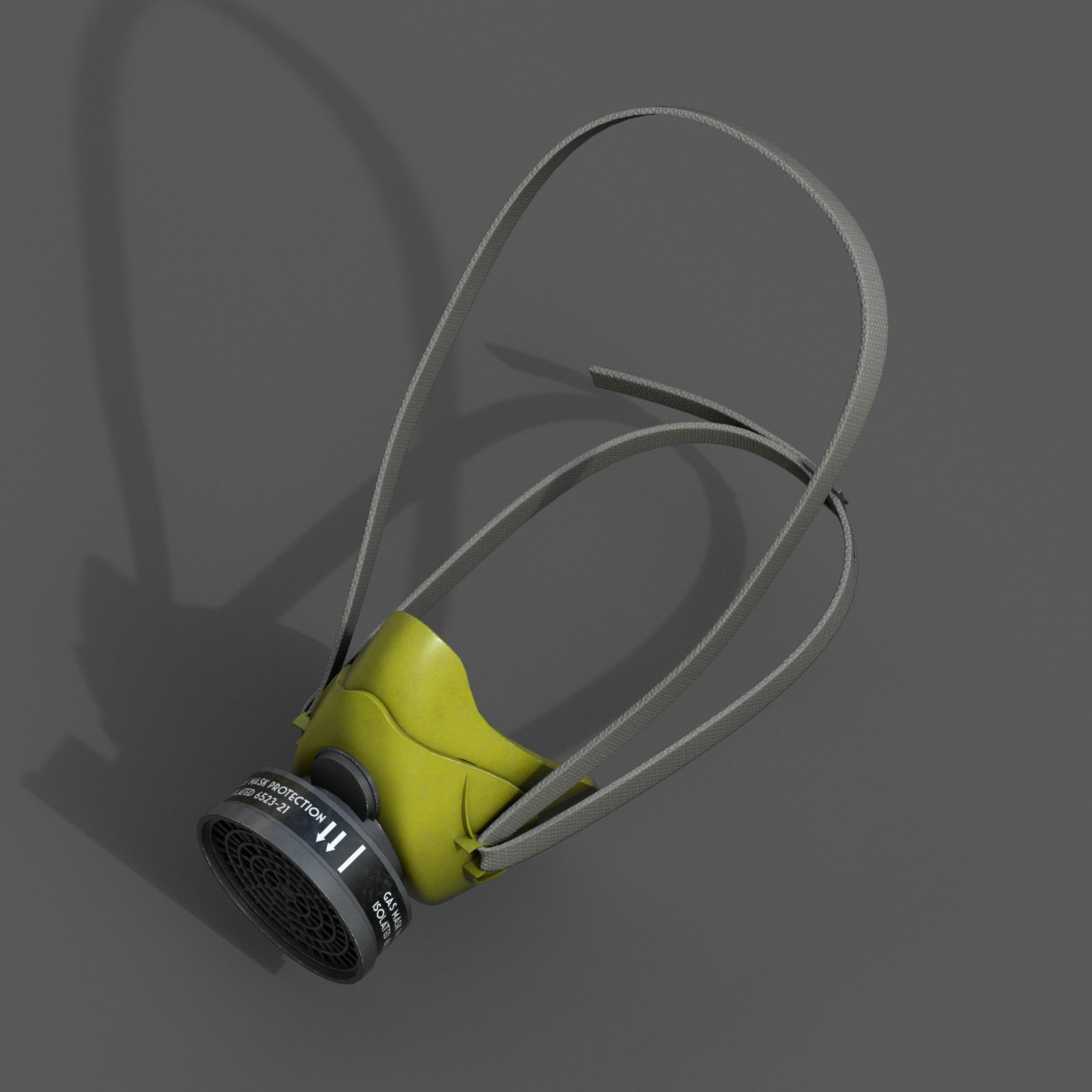 Gas mask respirator scifi military combat 3d futuristic Low-poly 3D model_9