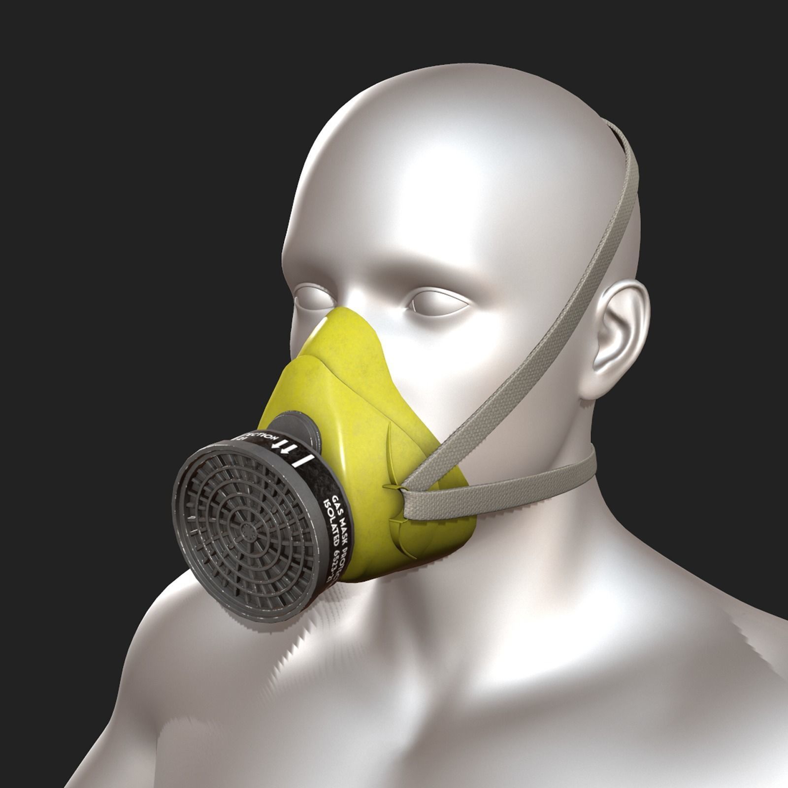 Gas mask respirator scifi military combat 3d futuristic Low-poly 3D model_1