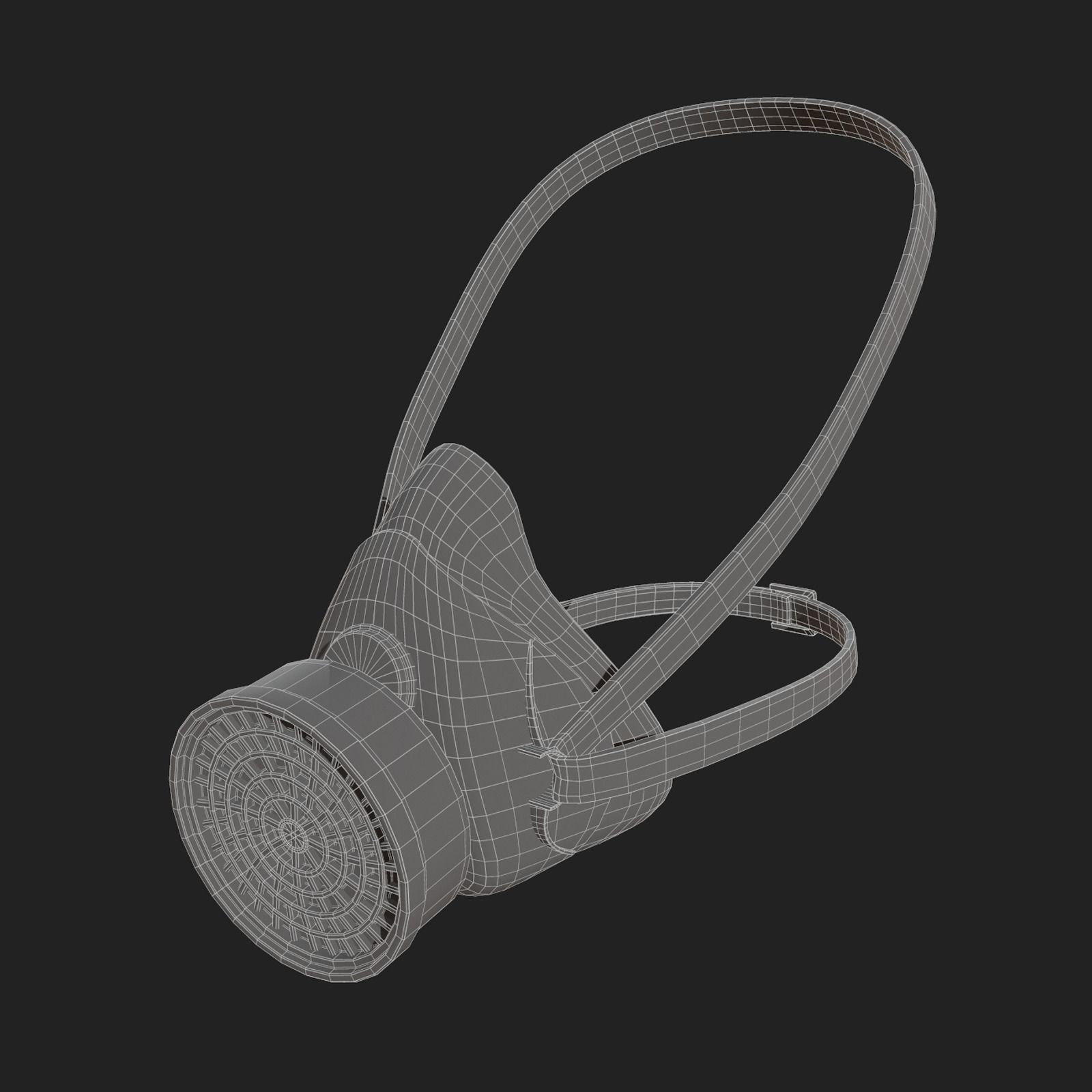 Gas mask respirator scifi military combat 3d futuristic Low-poly 3D model_11
