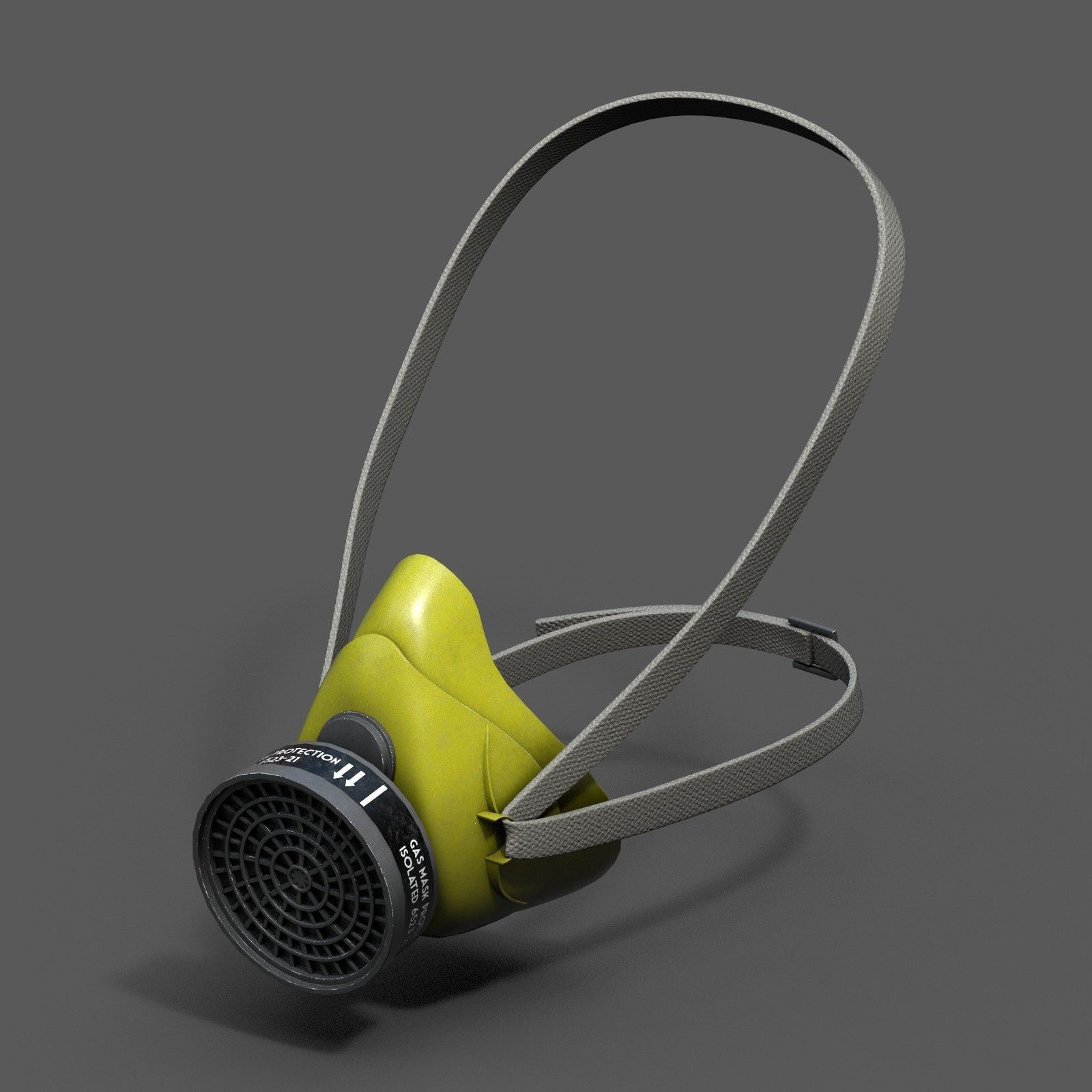 Gas mask respirator scifi military combat 3d futuristic Low-poly 3D model_3