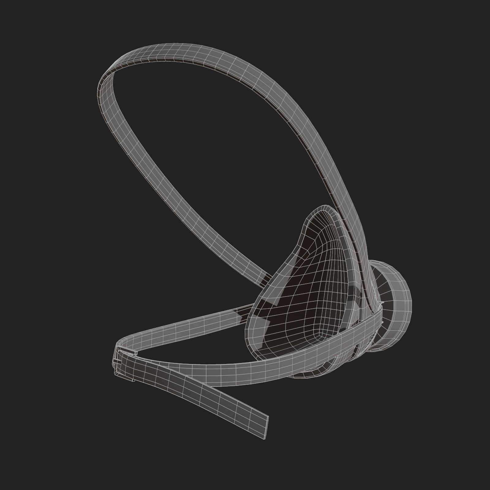 Gas mask respirator scifi military combat 3d futuristic Low-poly 3D model_12