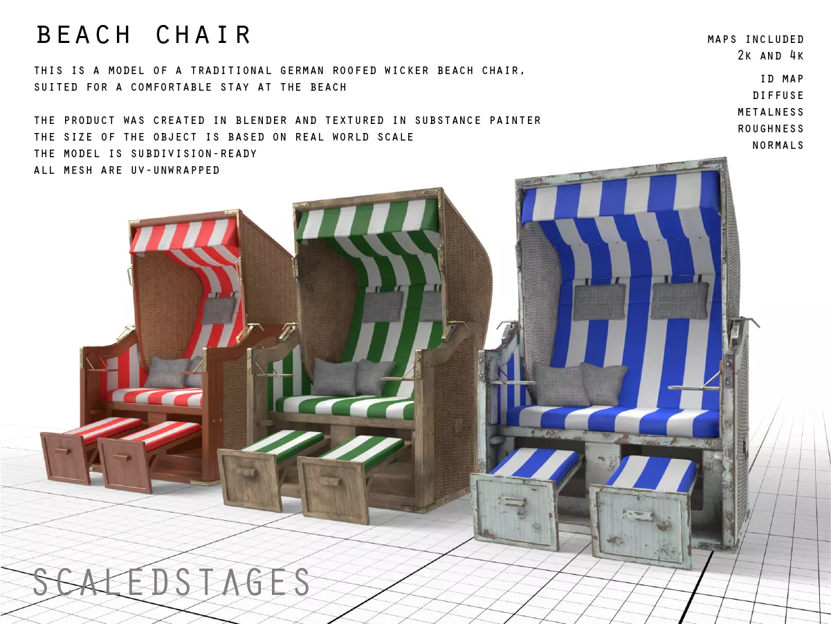 Beach Chair 3D model_0