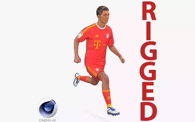 Soccer Player Bayern Rigged 2 for Cinema 4D