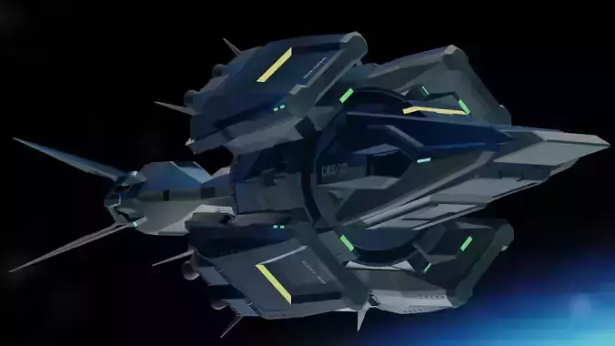 Ptolemaios futuristic spaceship flying in space