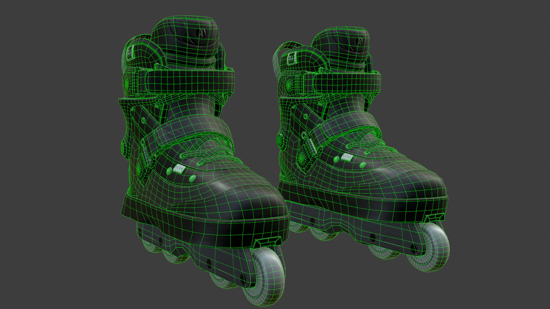 Roller Skate Low-poly 3D model_16