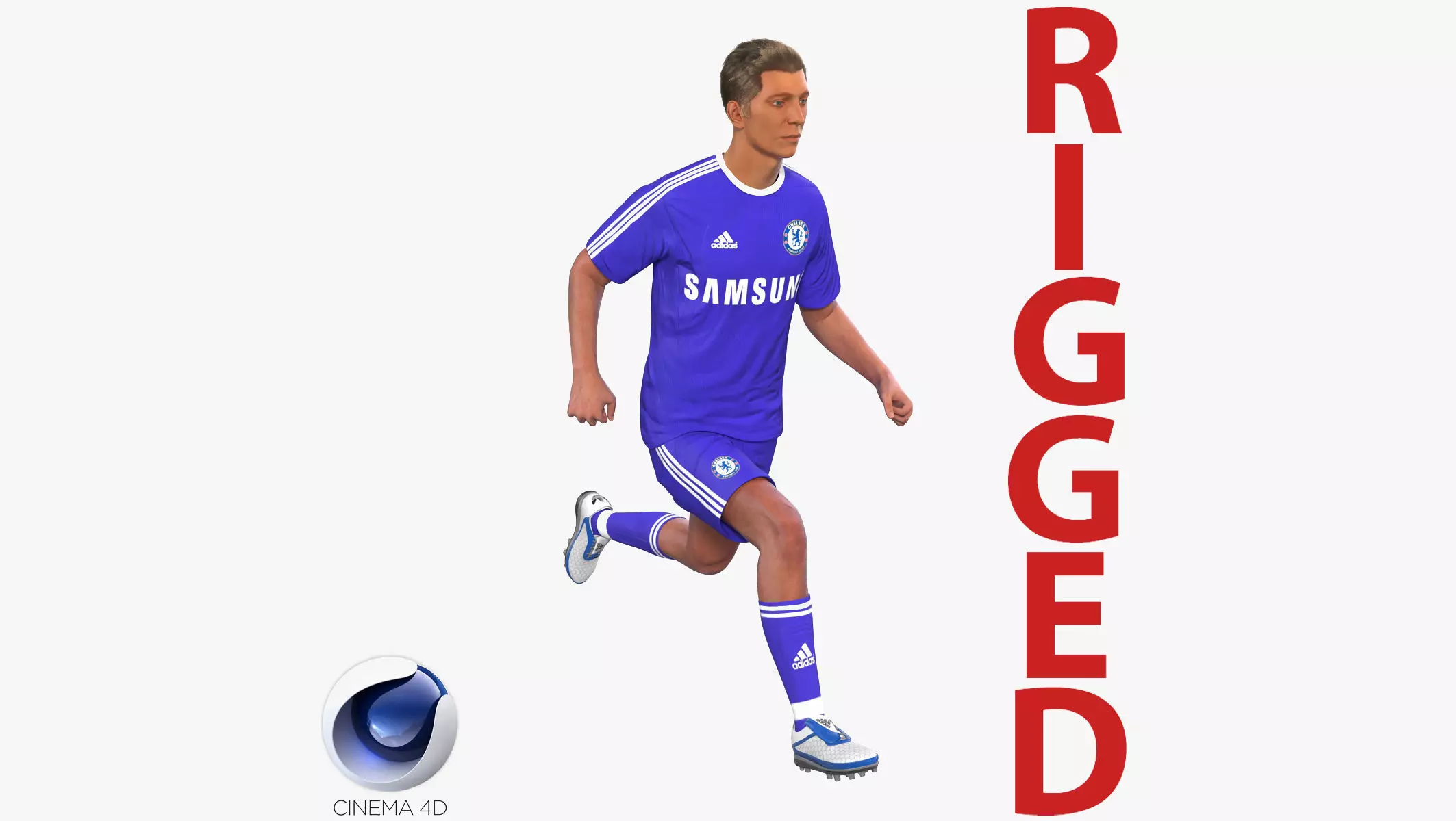 Soccer Player Chelsea Rigged 2 for Cinema 4D 3D model_0