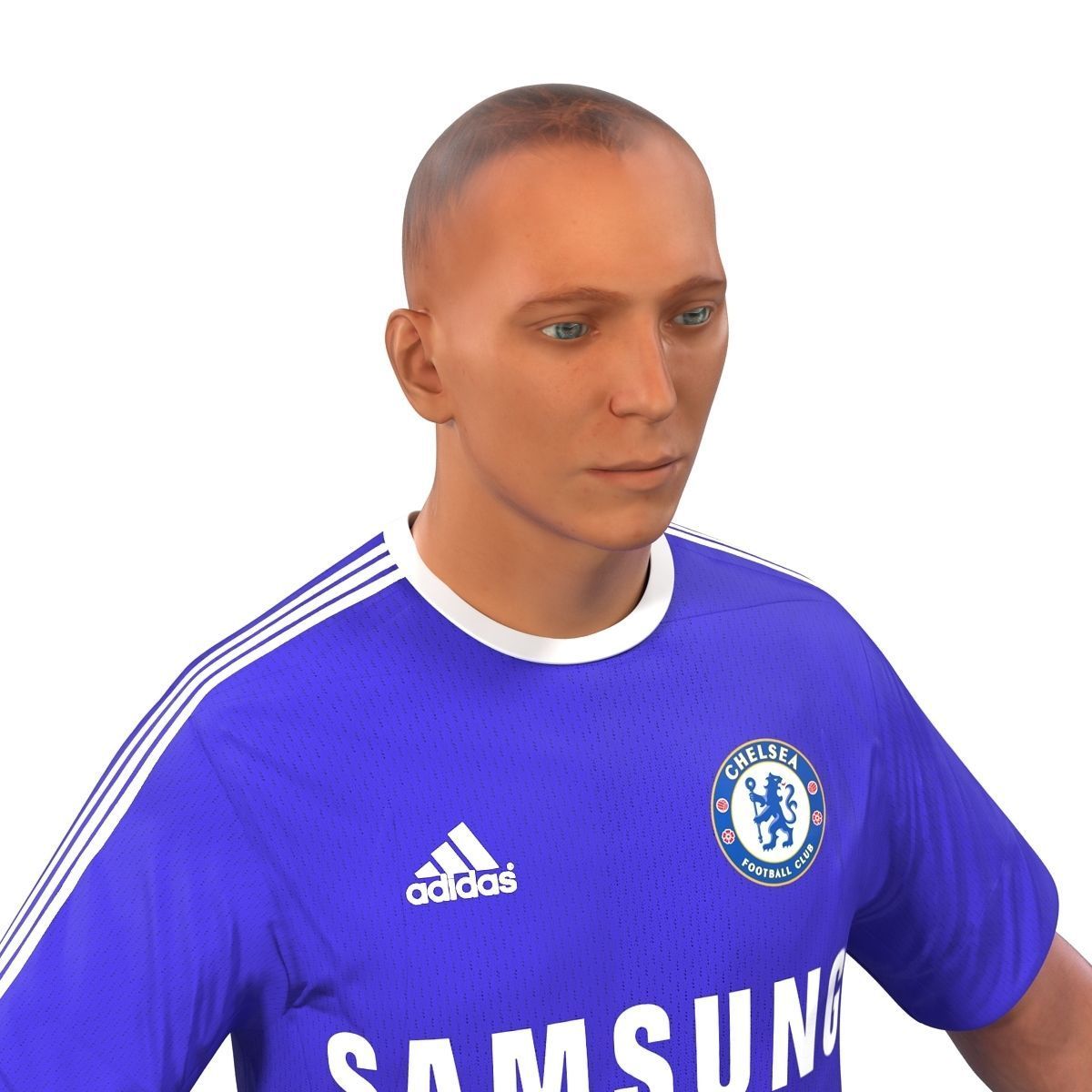 Soccer Player Chelsea Rigged 2 for Cinema 4D 3D model_21