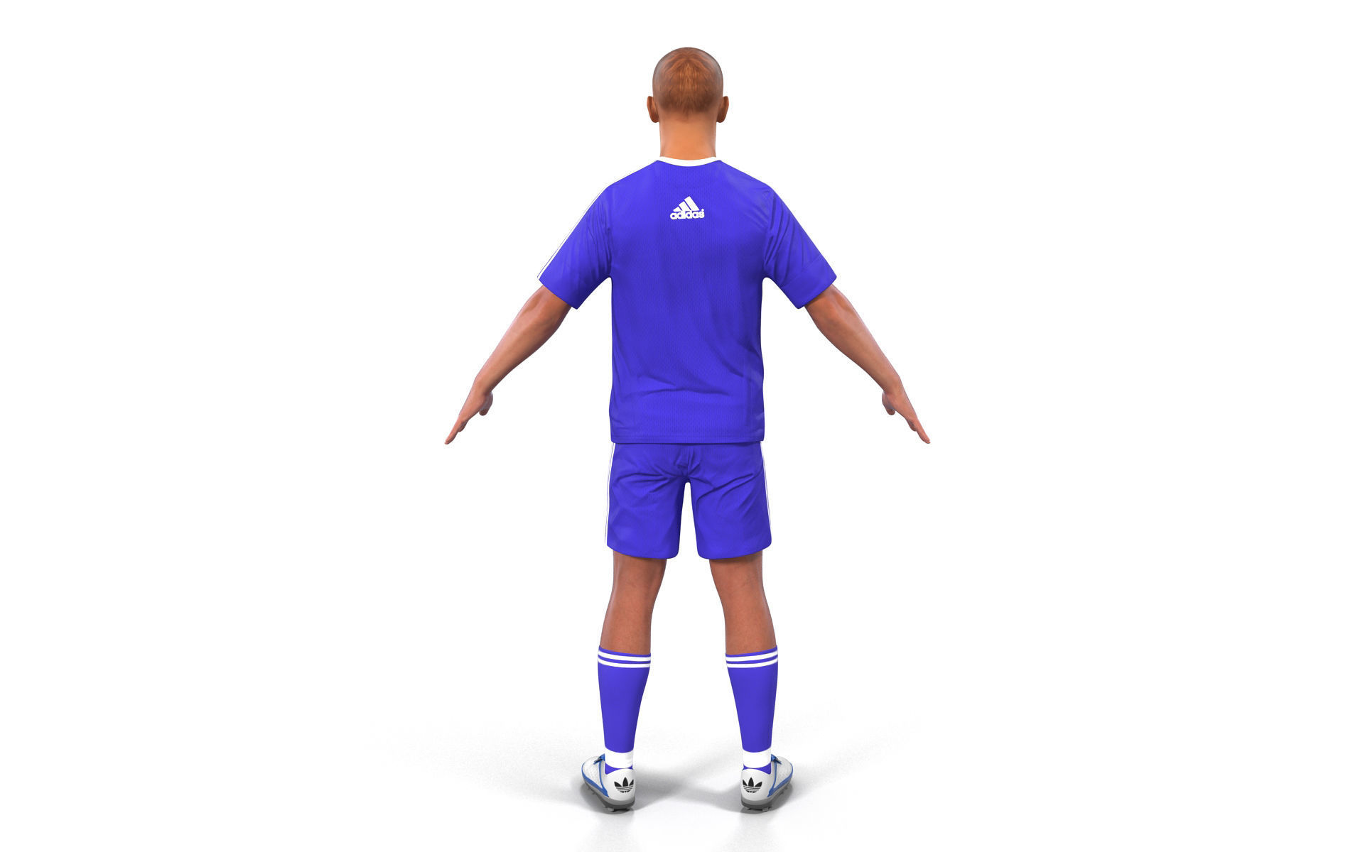 Soccer Player Chelsea Rigged 2 for Cinema 4D 3D model_9