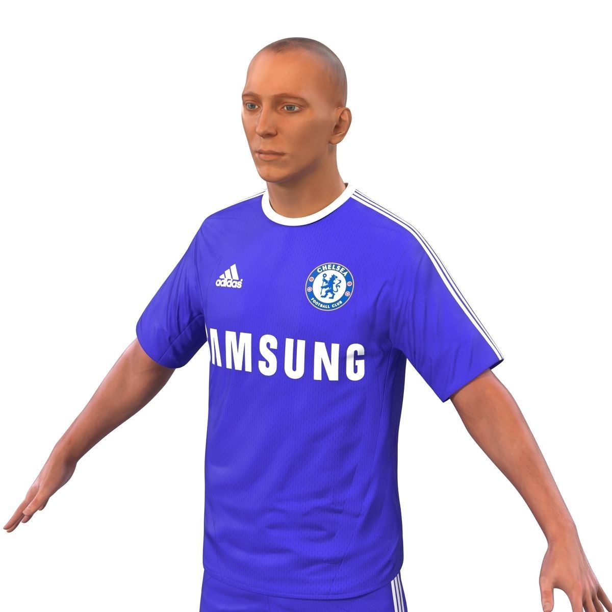 Soccer Player Chelsea Rigged 2 for Cinema 4D 3D model_13