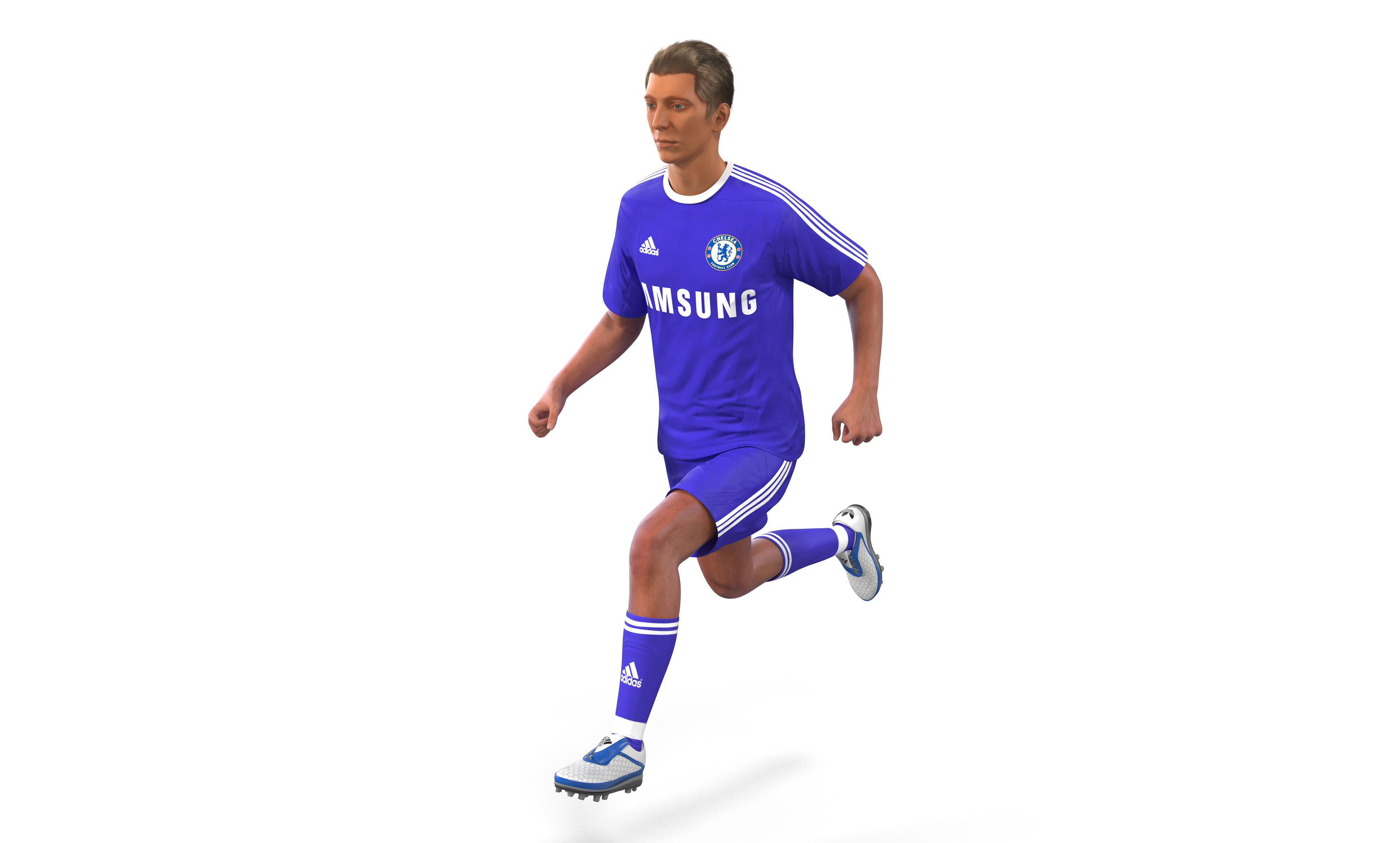 Soccer Player Chelsea Rigged 2 for Maya 3D model_2