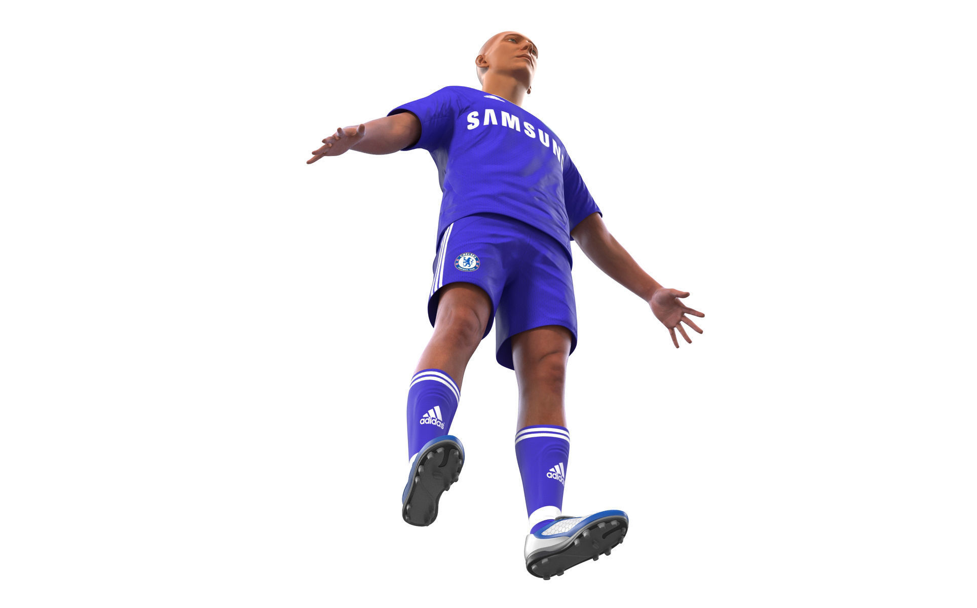 Soccer Player Chelsea Rigged 2 for Maya 3D model_13