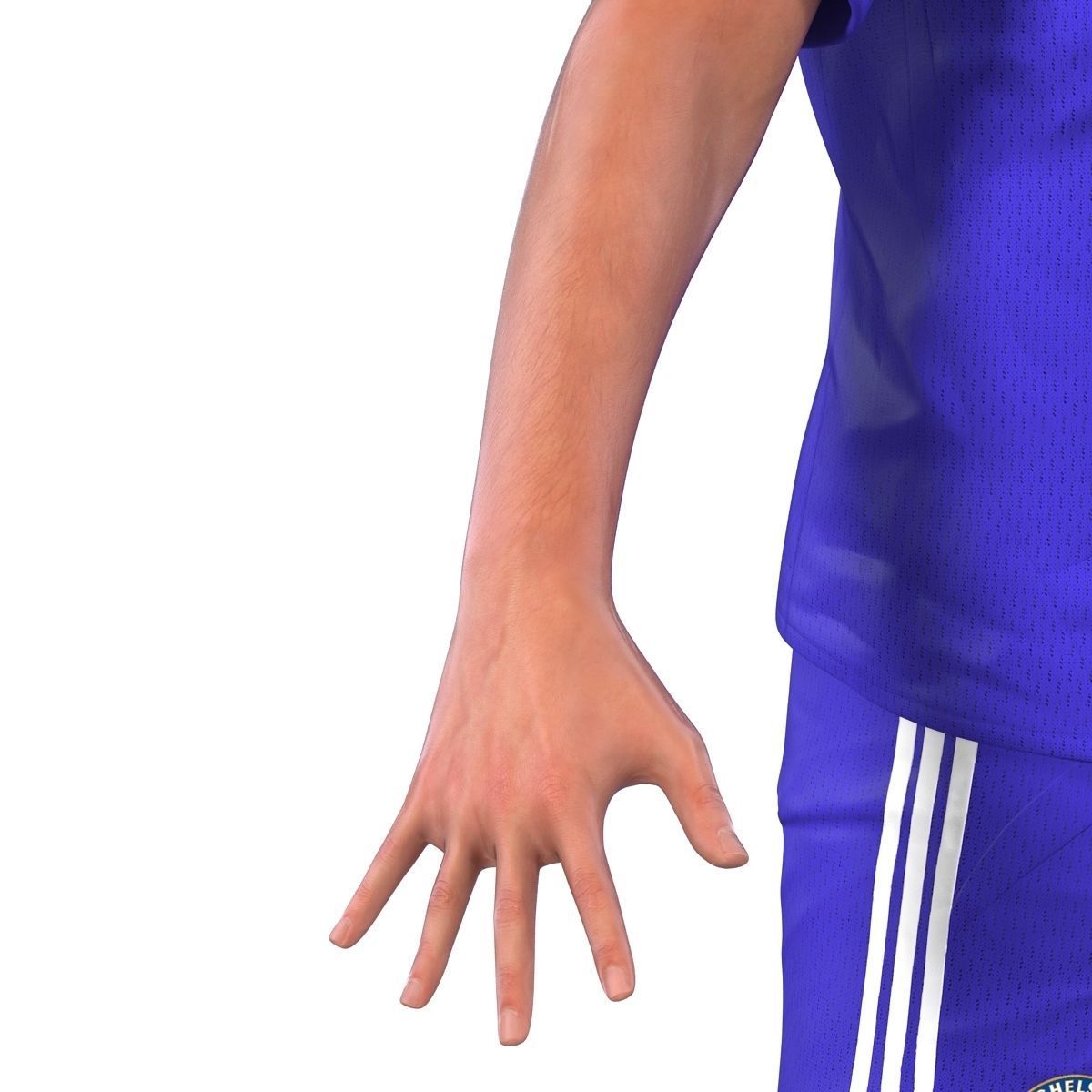 Soccer Player Chelsea Rigged 2 for Maya 3D model_25