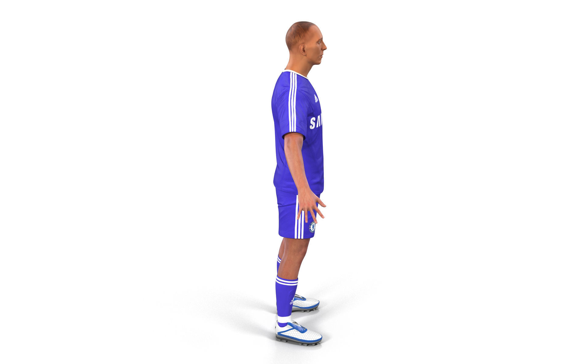 Soccer Player Chelsea Rigged 2 for Maya 3D model_7