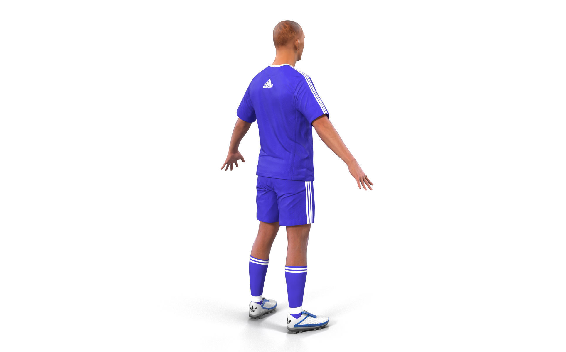 Soccer Player Chelsea Rigged 2 for Maya 3D model_8