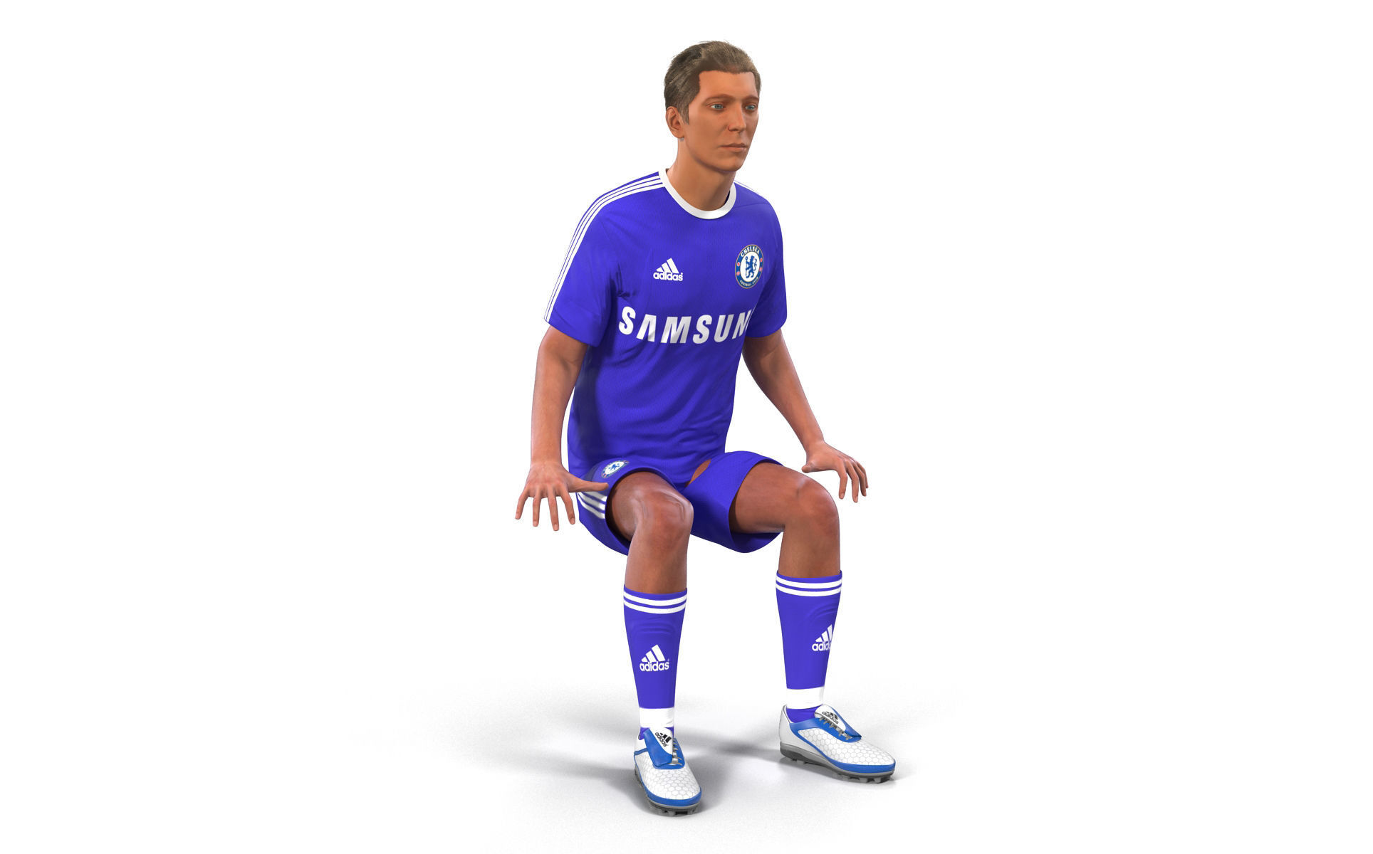 Soccer Player Chelsea Rigged 2 for Maya 3D model_4