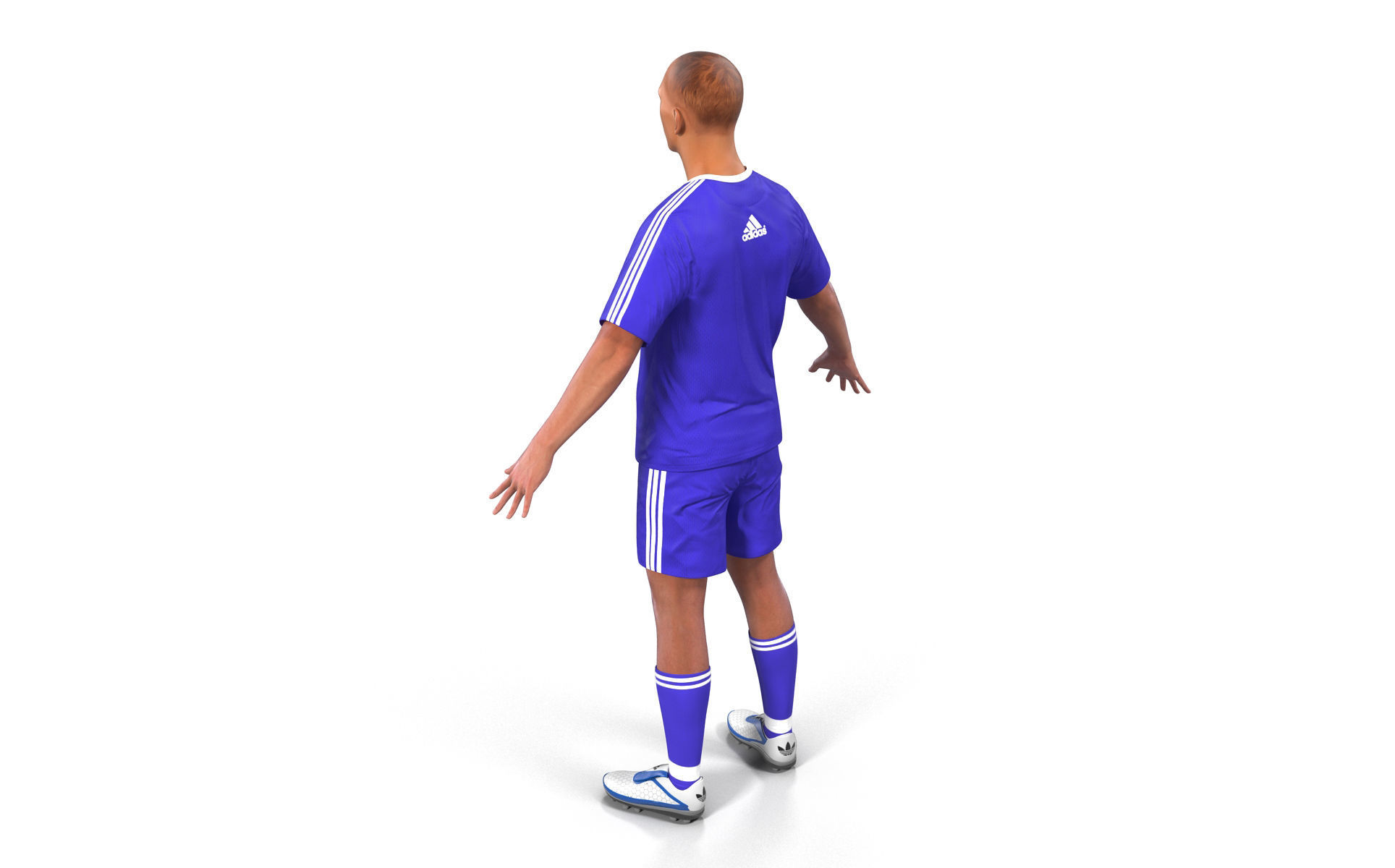 Soccer Player Chelsea Rigged 2 for Maya 3D model_10