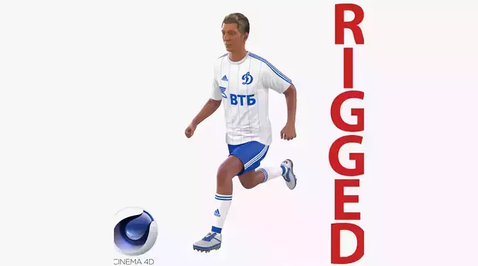 Soccer Player Dynamo Rigged 2 for Cinema 4D 3D model