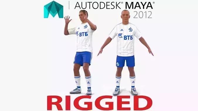 Soccer Player Dynamo Rigged 2 for Maya 3D model