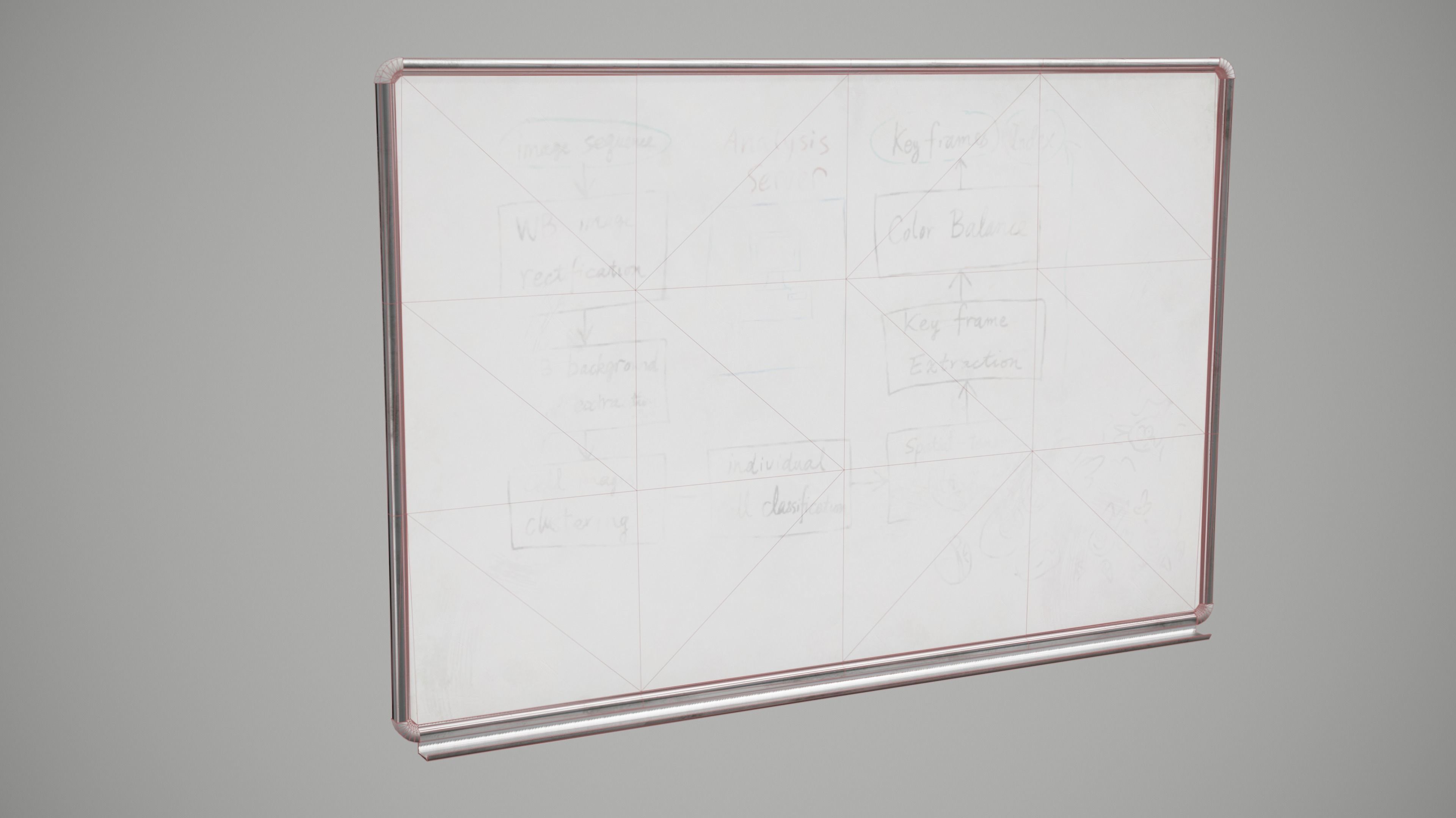 White Board Low-poly 3D model_4
