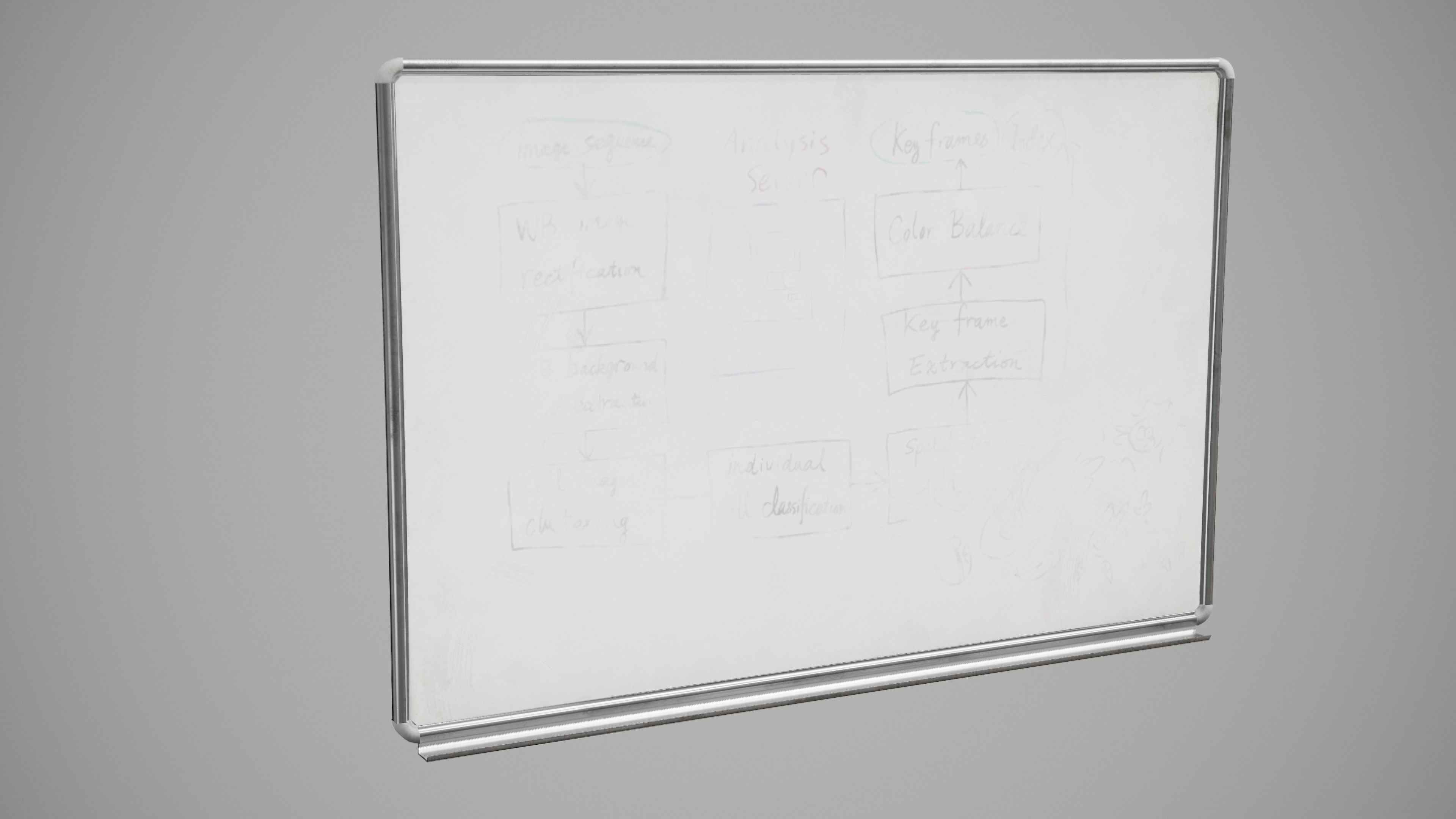 White Board Low-poly 3D model_3