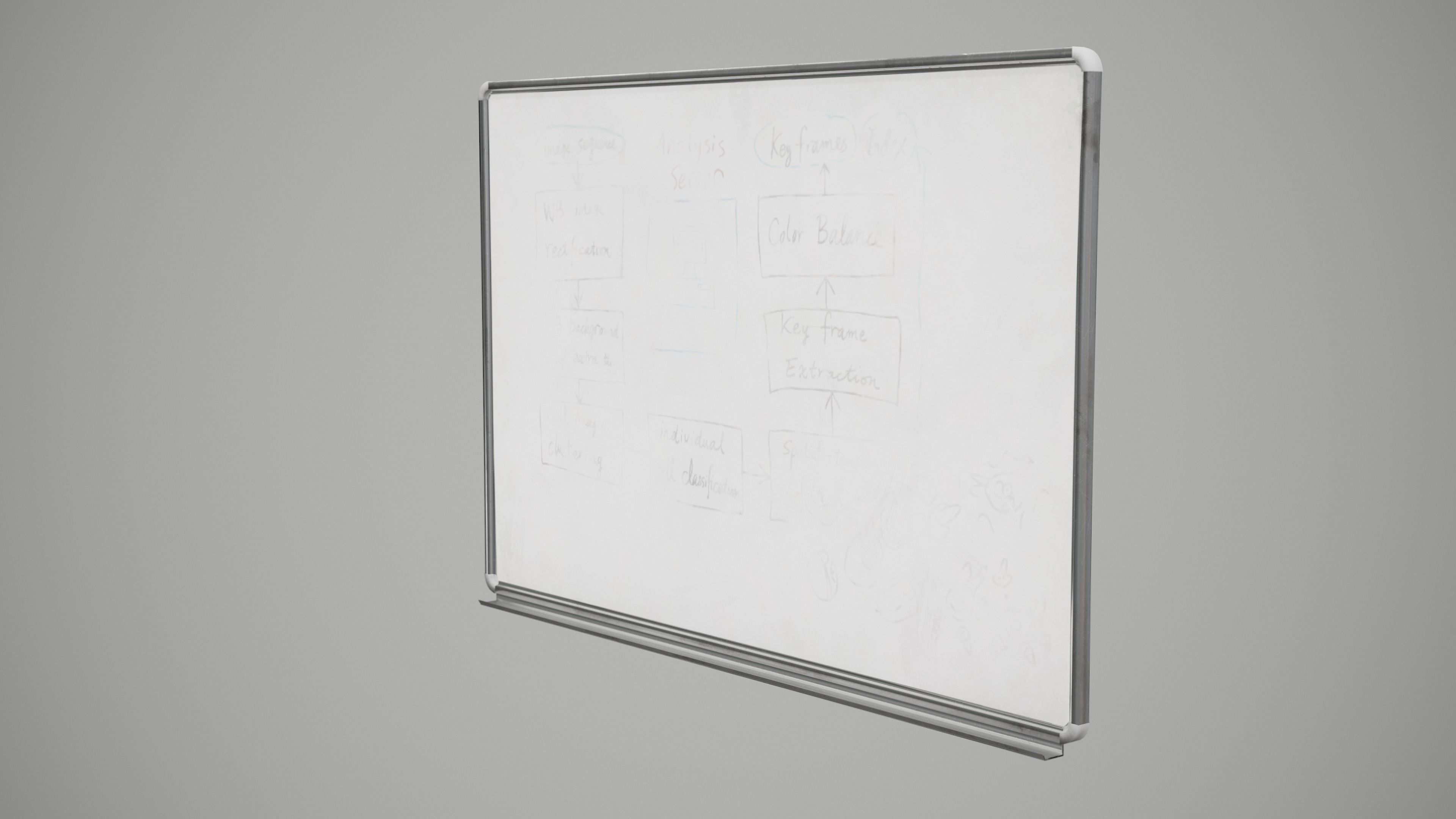 White Board Low-poly 3D model_5