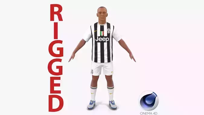 Soccer Player Juventus Rigged 2 for Cinema 4D