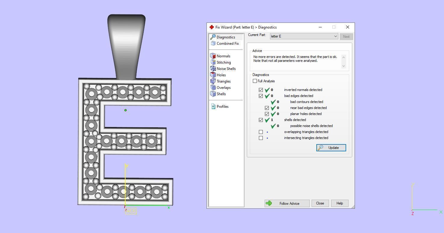 Pendant E letter with diamonds 3D print model_13
