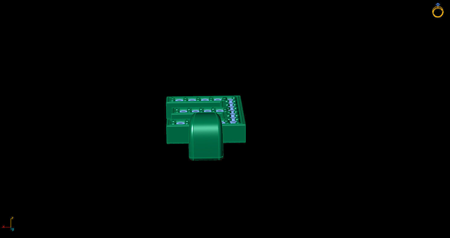 Pendant E letter with diamonds 3D print model_7