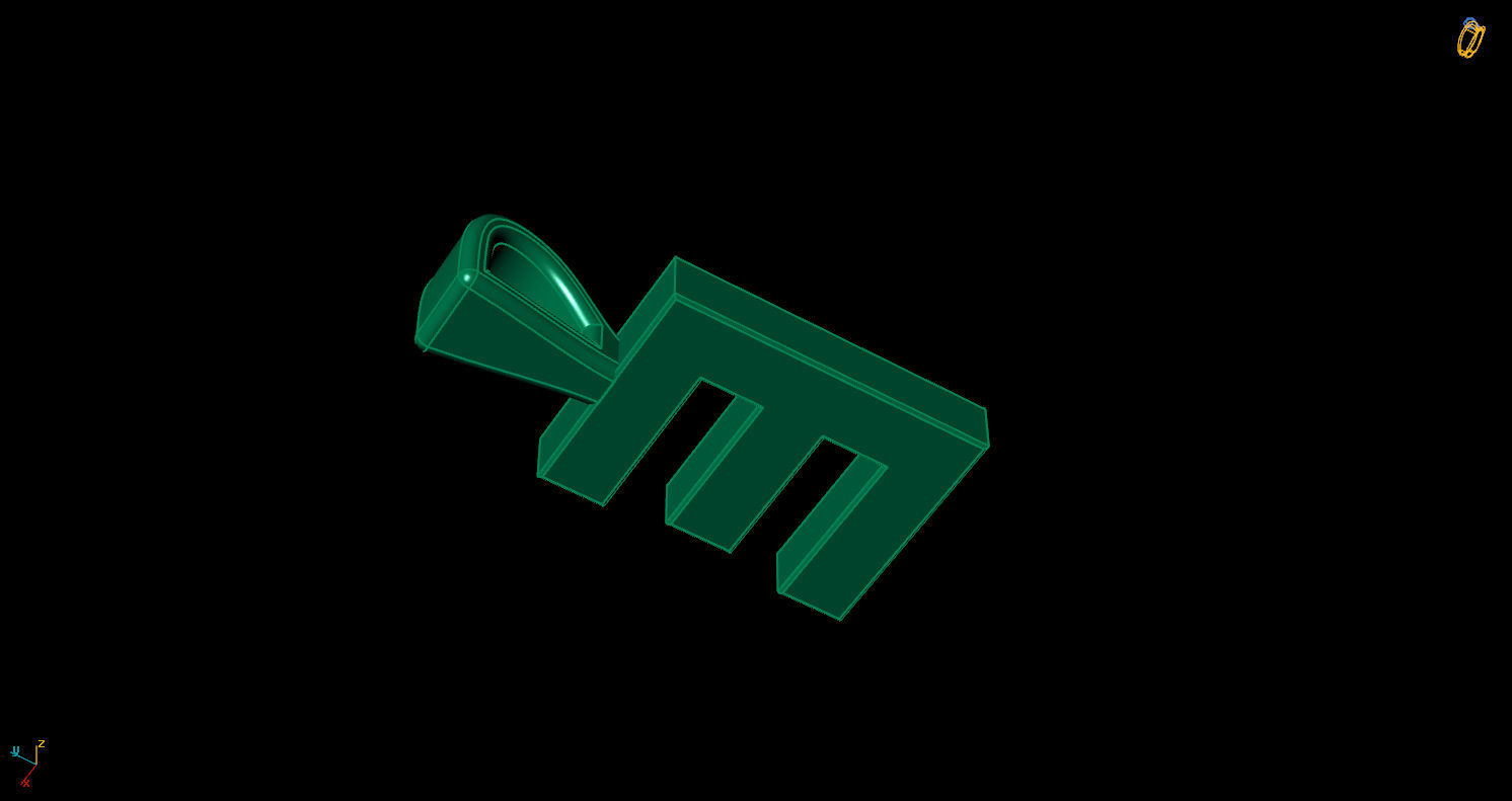 Pendant E letter with diamonds 3D print model_9