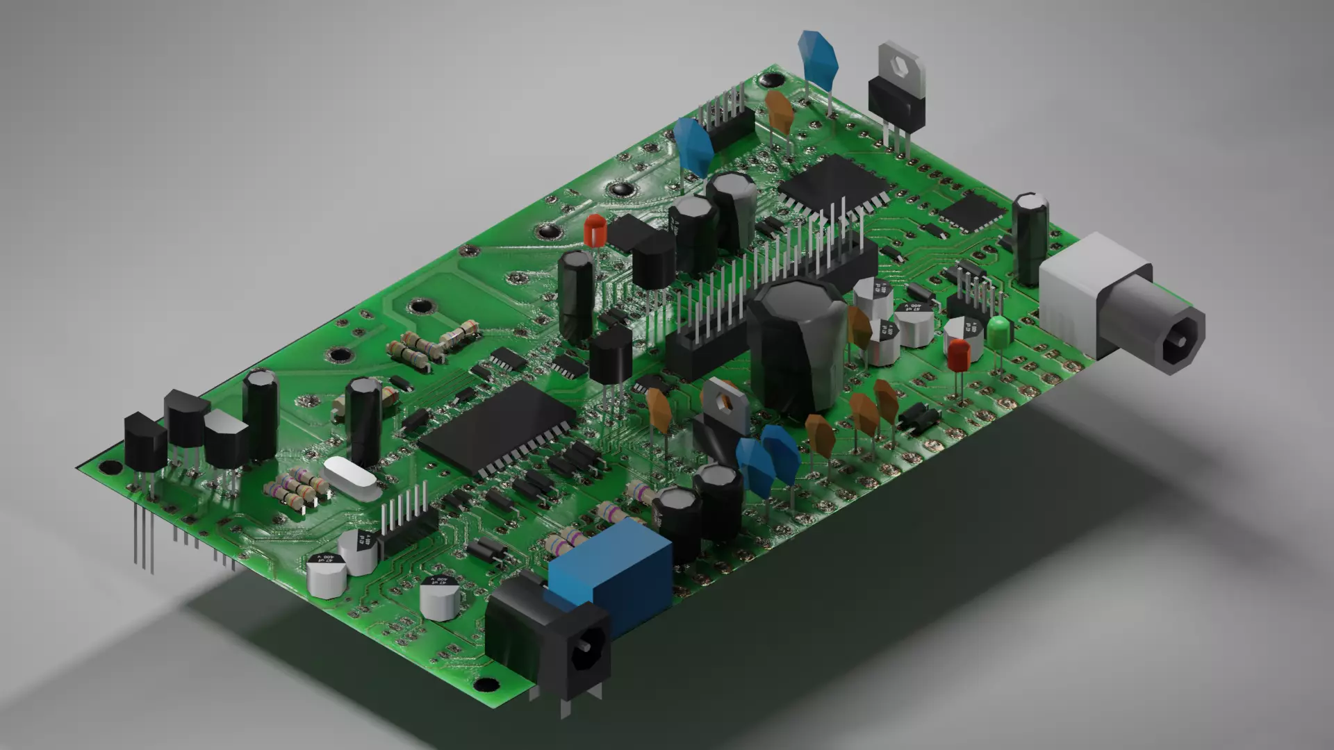 Circuit Board Low-poly 3D model_0