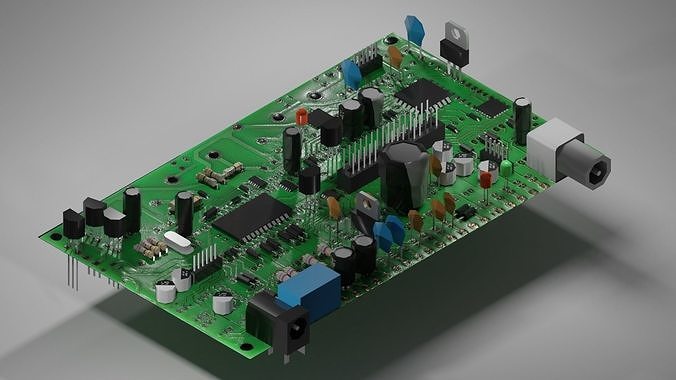 Circuit Board Low-poly 3D model
