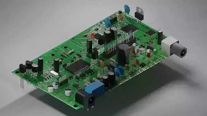 Circuit Board Low-poly 3D model