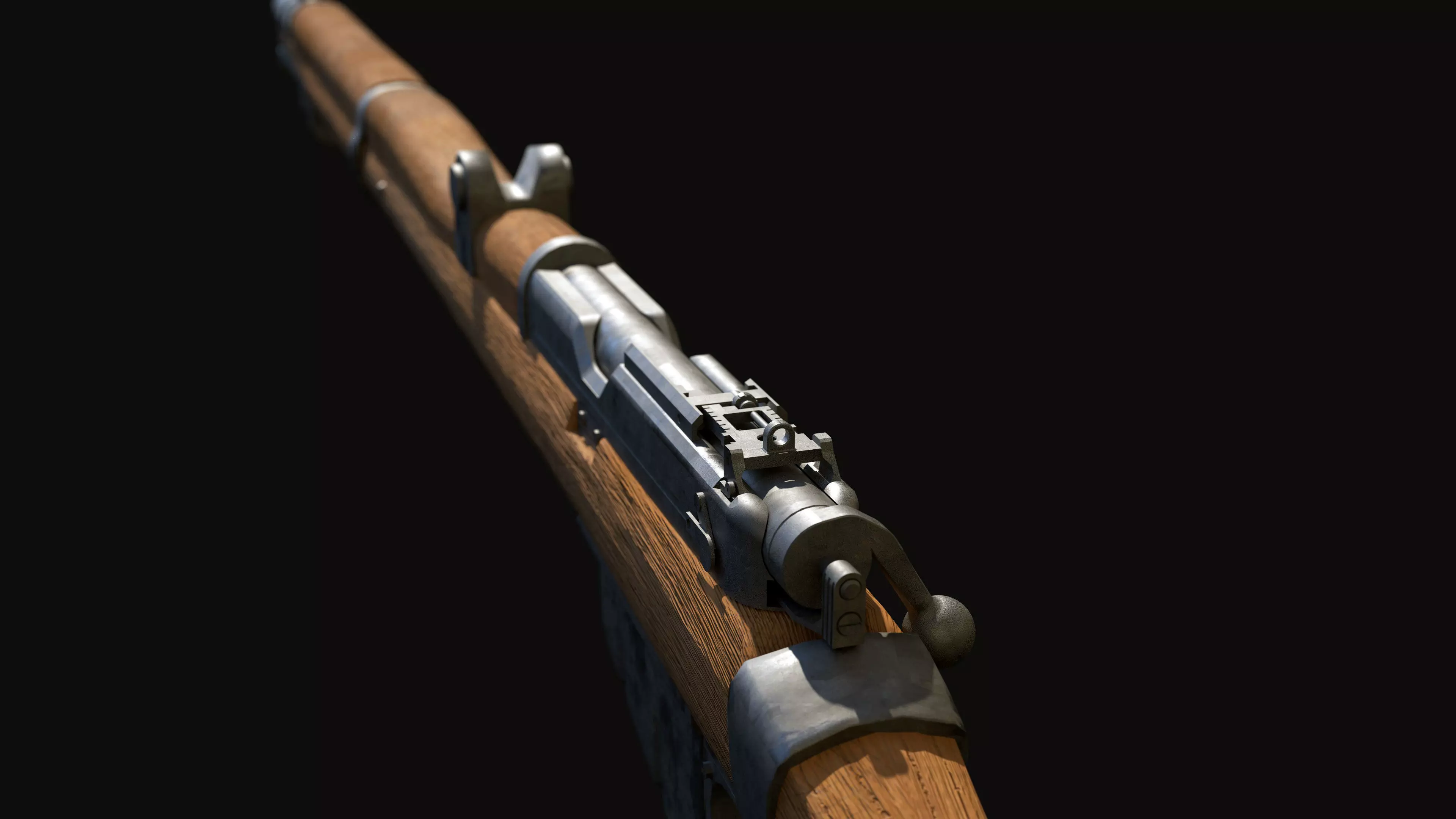 Lee-Enfield Rifle Low-poly 3D model_0