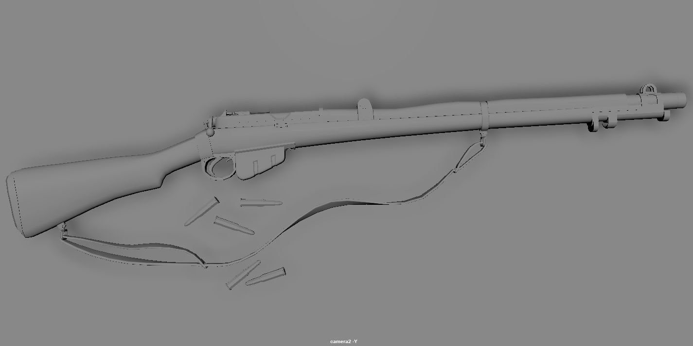 Lee-Enfield Rifle Low-poly 3D model_7