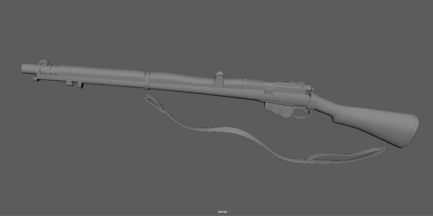 Lee-Enfield Rifle Low-poly 3D model_5