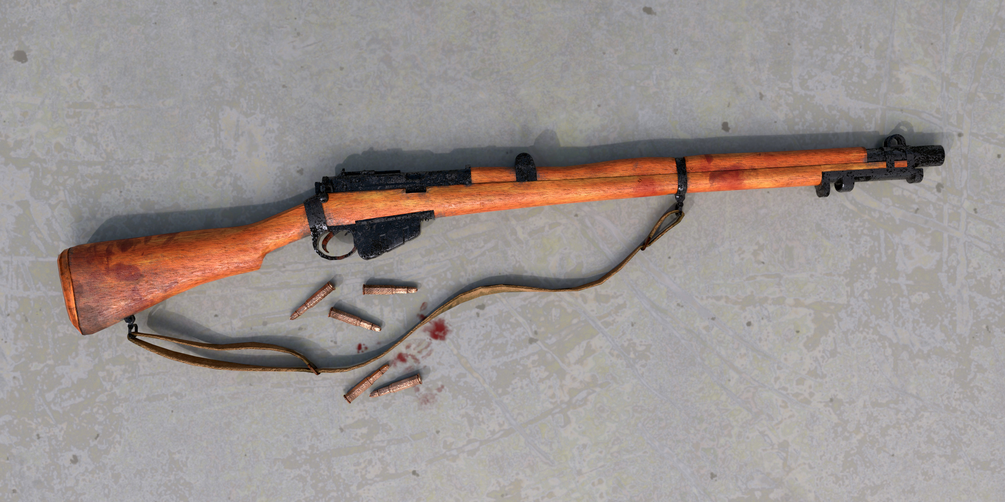 Lee-Enfield Rifle Low-poly 3D model_3