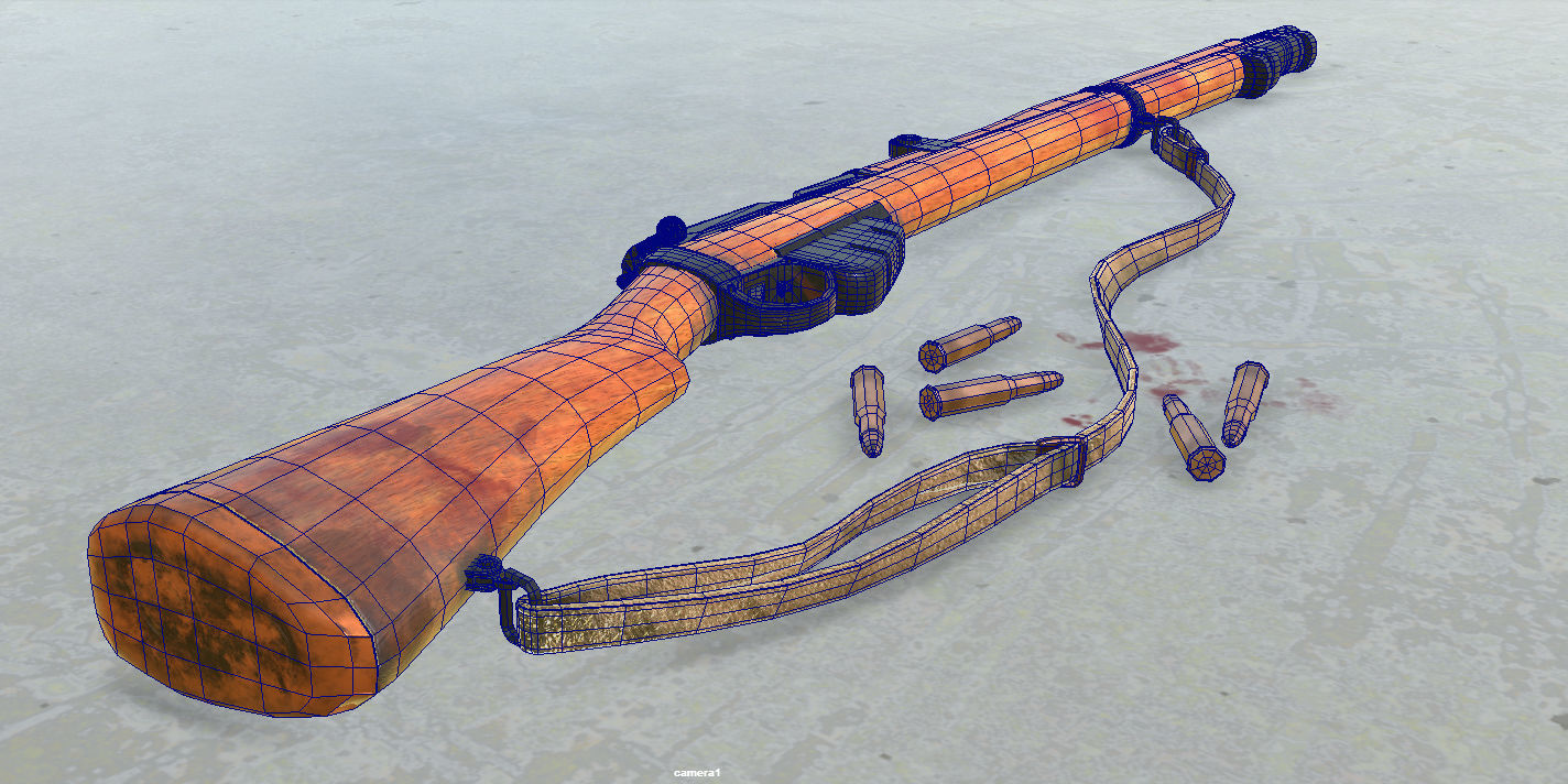 Lee-Enfield Rifle Low-poly 3D model_2