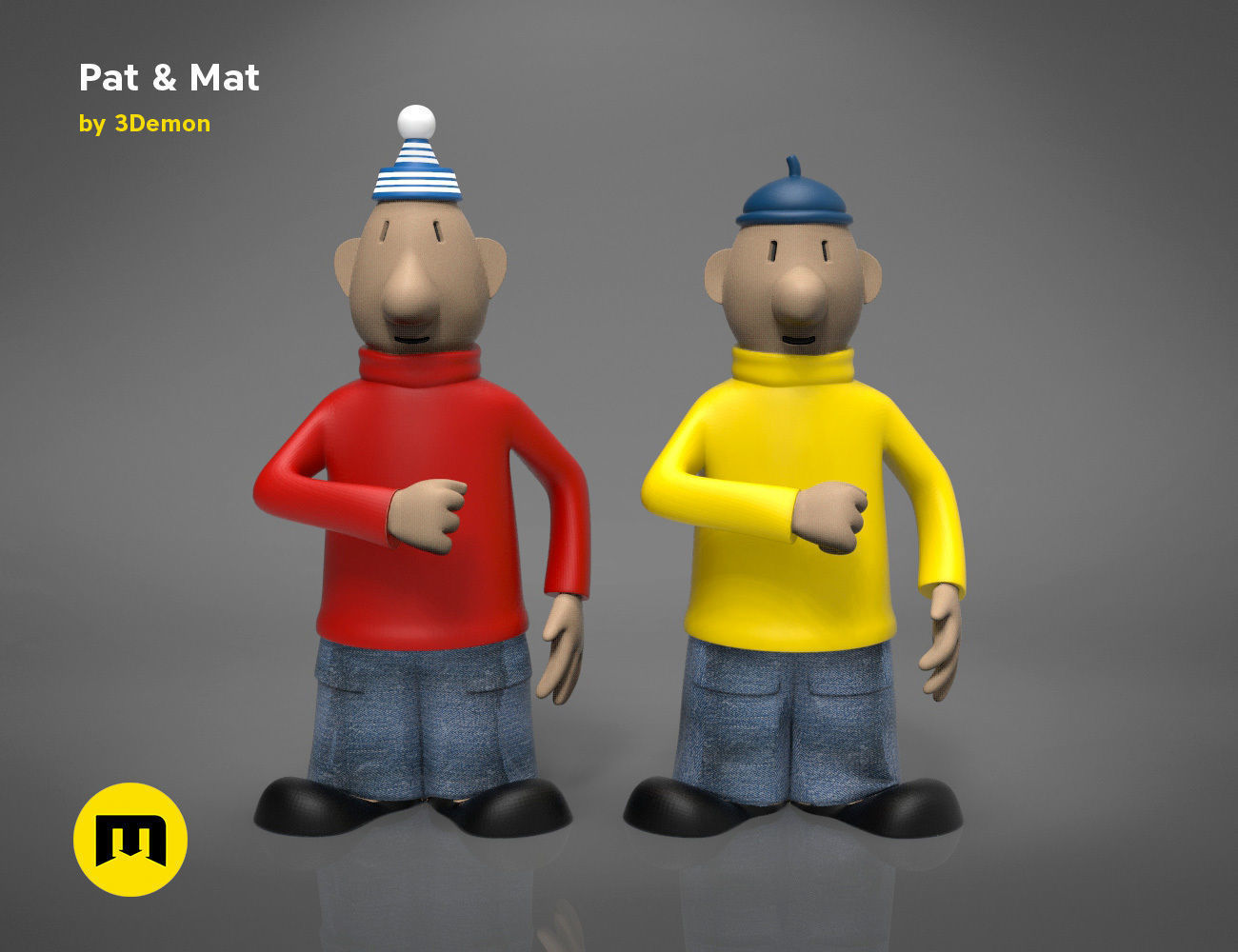 Pat and Mat figures 3D print model_1