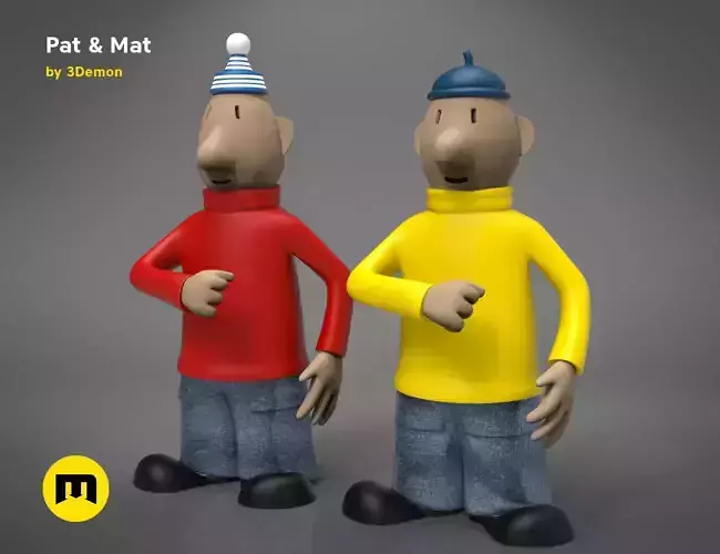 Pat and Mat figures 3D print model