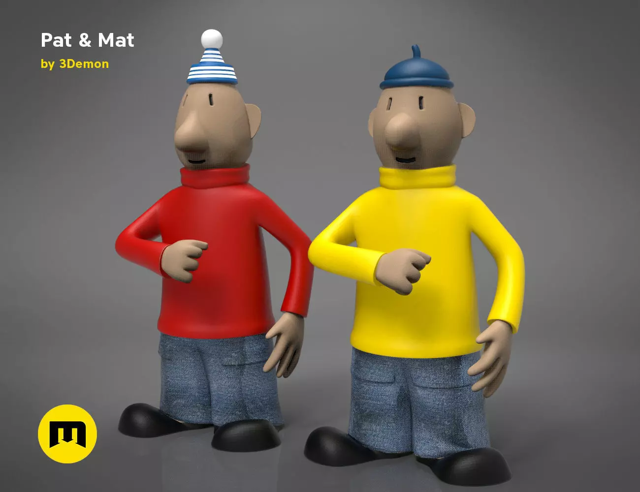 Pat and Mat figures 3D print model_0