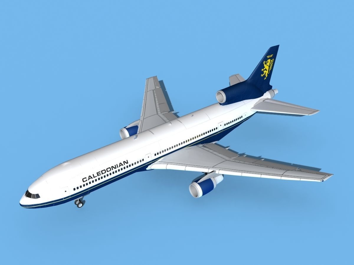 Lockheed L-1011 TriStar Claedonian 3D model rigged | CGTrader