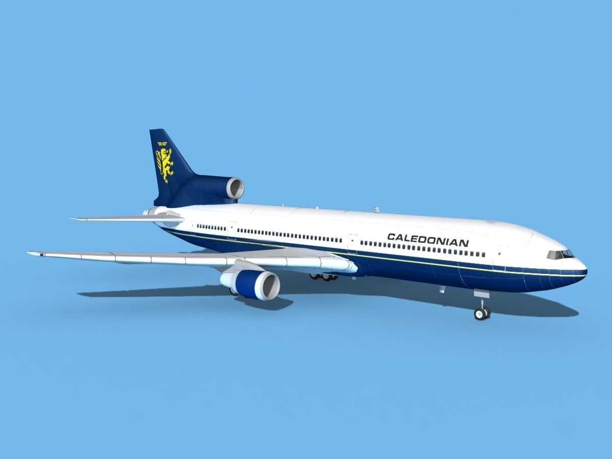 Lockheed L-1011 TriStar Claedonian 3D model rigged | CGTrader