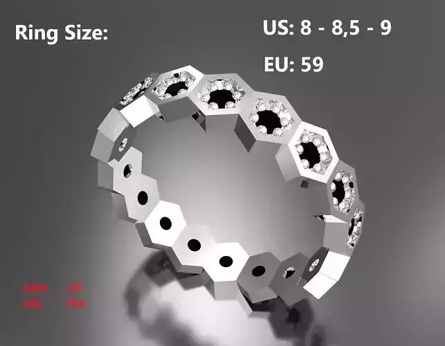 Model 44 Hexagon Facet Diamond Ring US