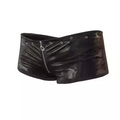 Mini shorts in black leather Low-poly 3D model Mini shorts in black leather Low-poly 3D model