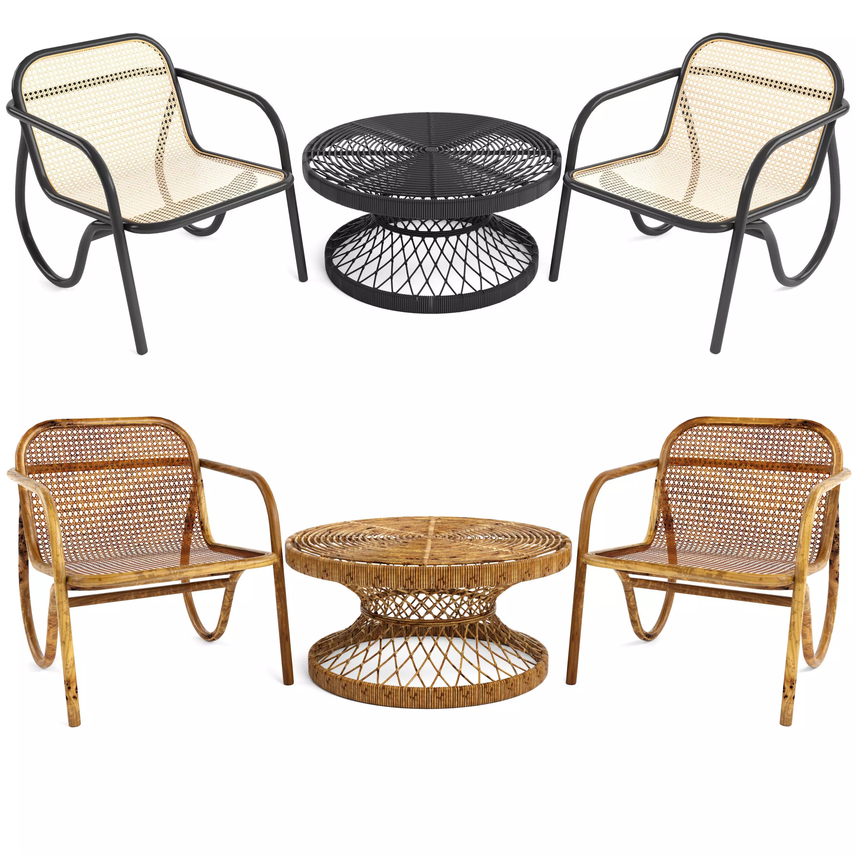 2 sets Table Coffee Chair N200 Safavieh Wiener GTV 3D model