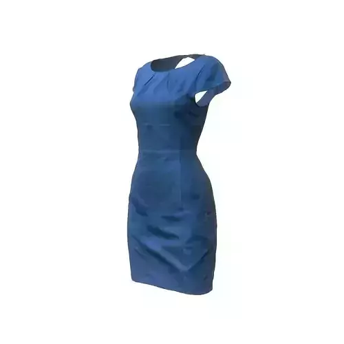 Blue Dress Elegant Low-poly 3D model
